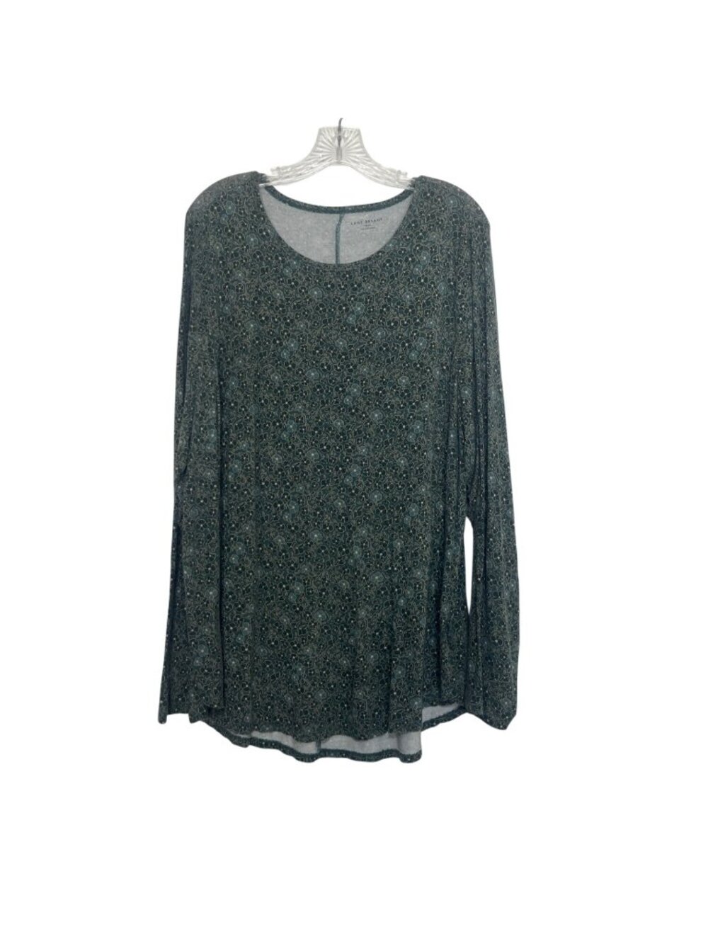 Lane Bryant Long Sleeve Shirt Top Floral Print Womens 18/20 Green Casual